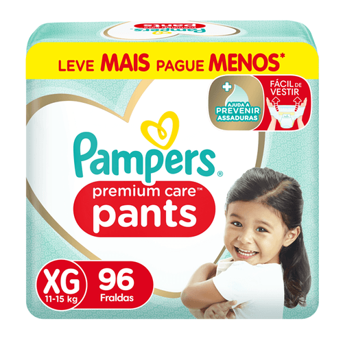 Fralda Pampers Pants Premium Care XG - 96 Unidades